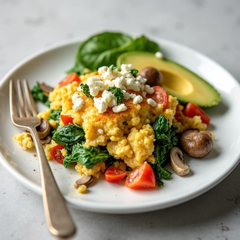 Protein-Packed Spinach and Feta Egg White Scramble