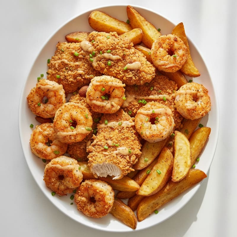 Southern Fried Shrimp and Chicken Platter