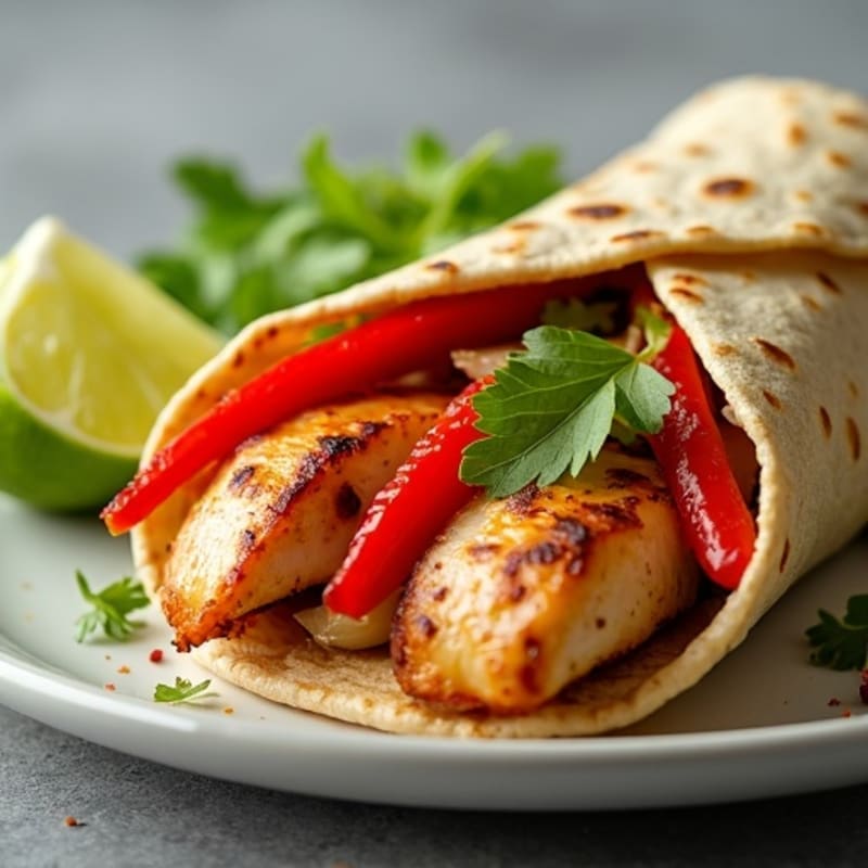 Spicy Sheet Pan Chicken Fajita Wrap with Fresh Lime