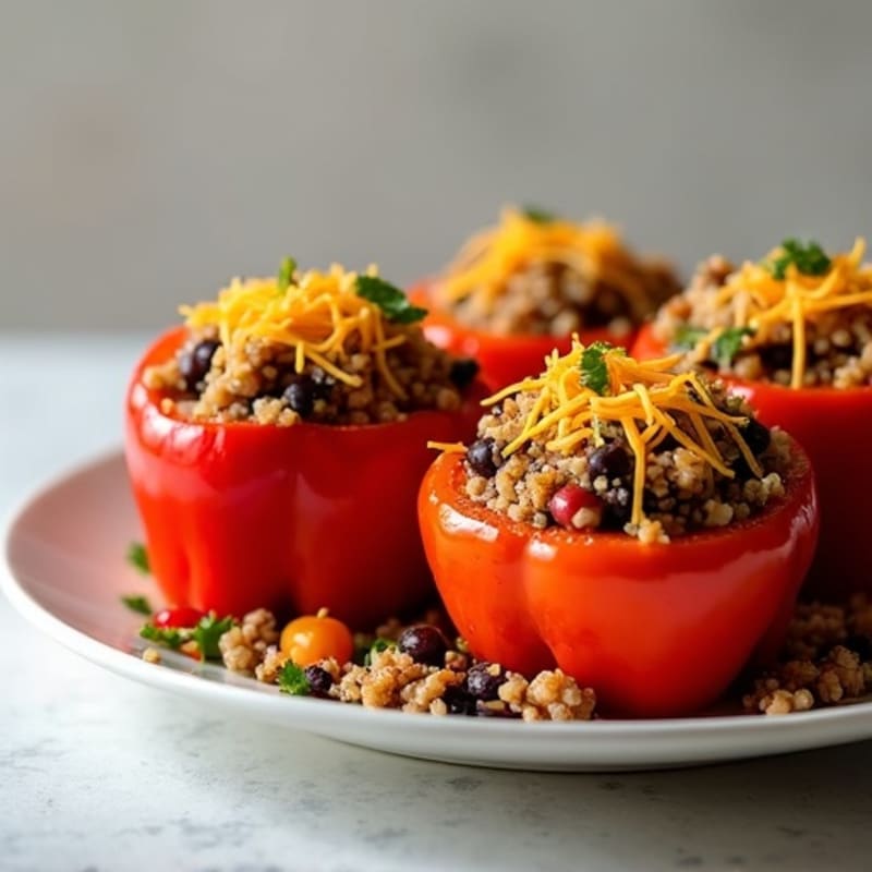 Roasted Stuffed Bell Peppers with Zesty Quinoa