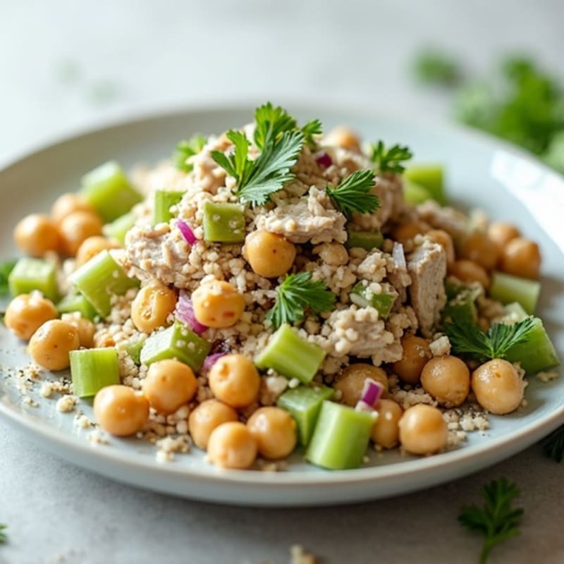 Creamy Lemon Herb Tuna Chickpea Salad