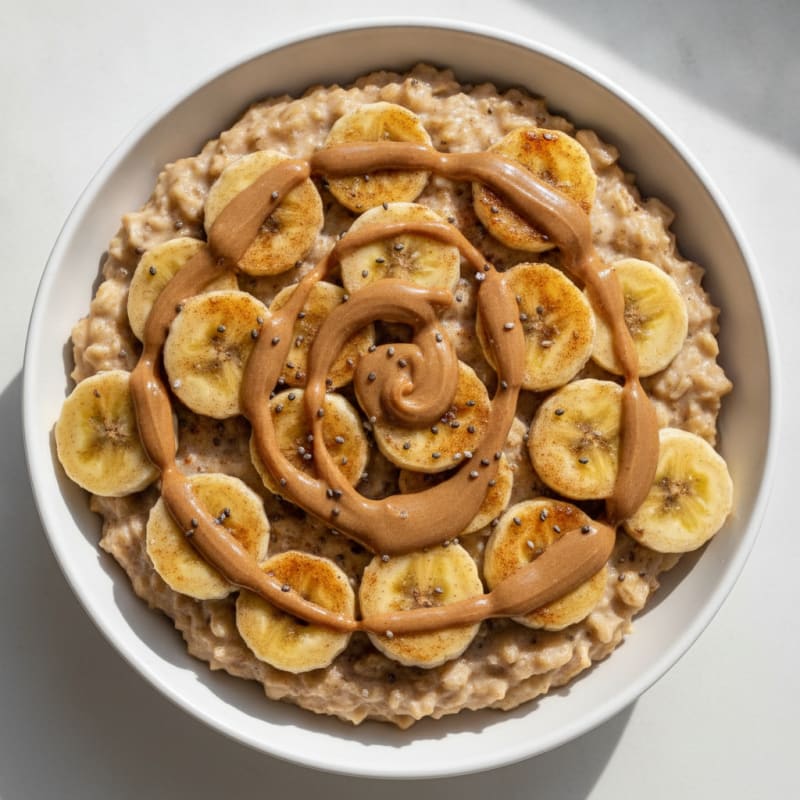 High-Protein Peanut Butter Banana Overnight Oats
