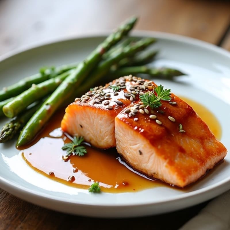 Baked Teriyaki Salmon with Roasted Asparagus