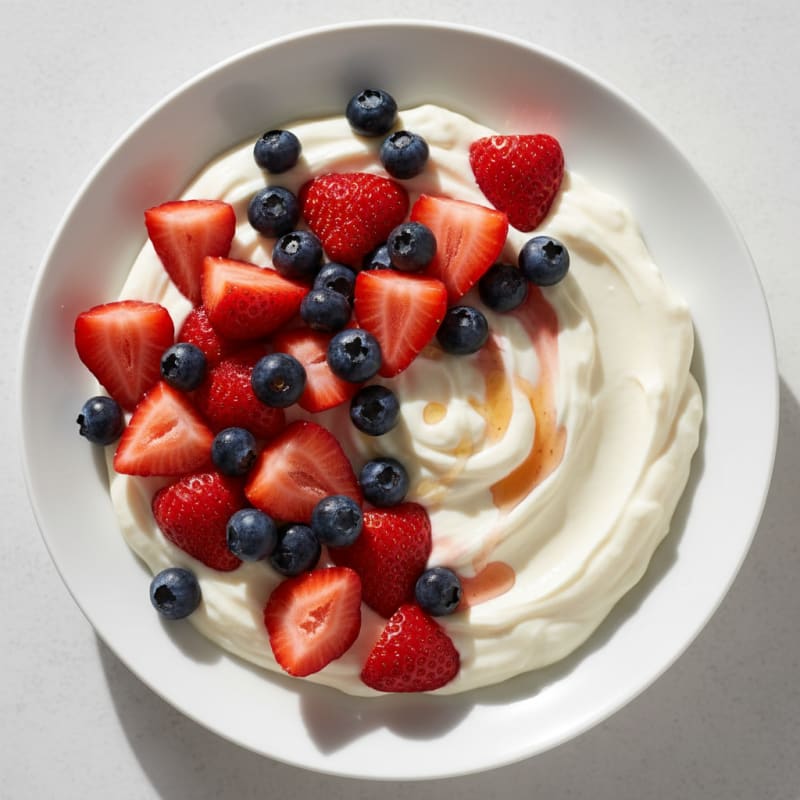 Silky Vanilla Protein Yogurt with Berries
