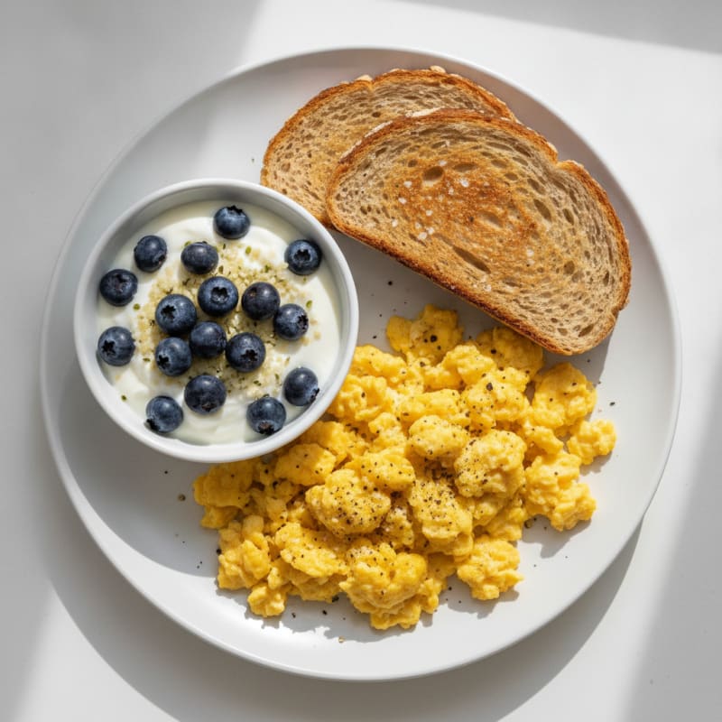 Protein Power Breakfast with Eggs and Toast