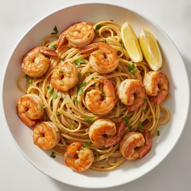 Garlic Butter Shrimp Scampi with Linguine