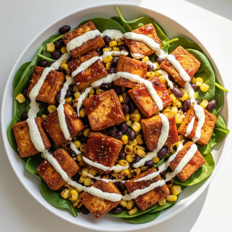 BBQ Tofu Bowl with Roasted Corn