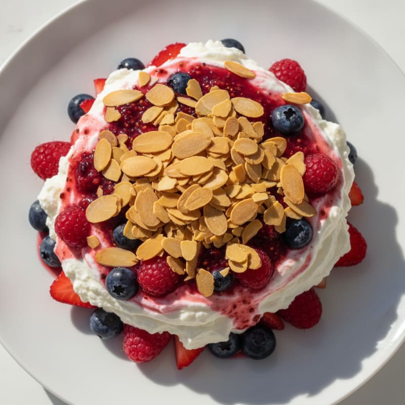 Greek Yogurt Protein Parfait with Berries and Almonds
