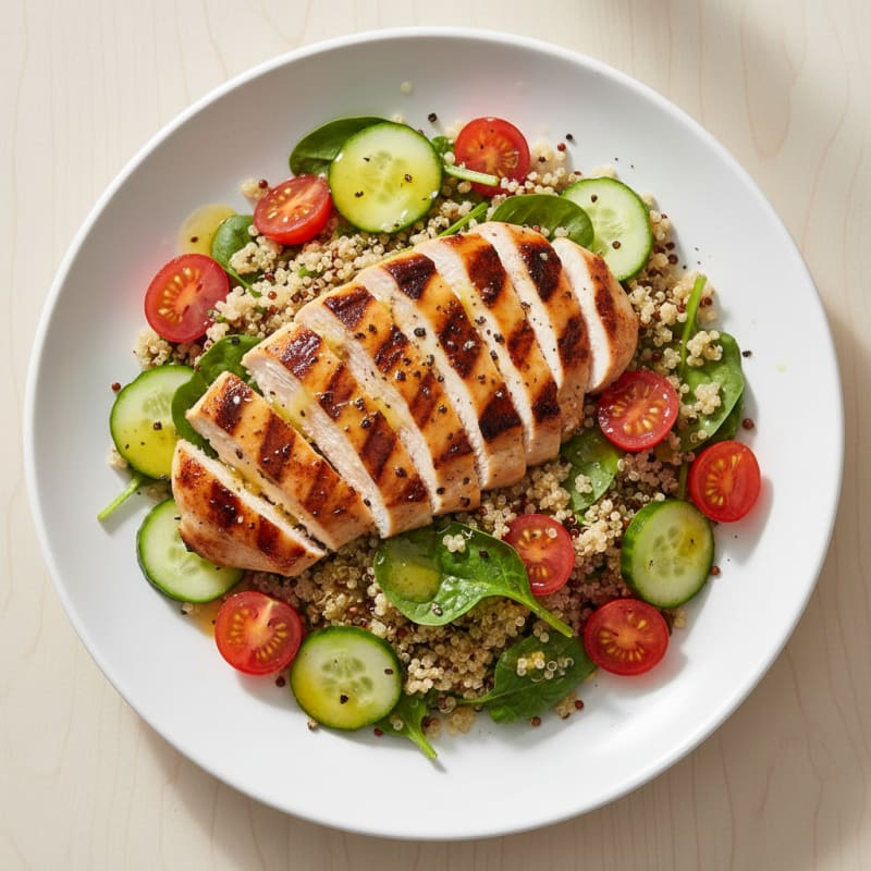 Grilled Chicken and Quinoa Salad with Lemon Vinaigrette