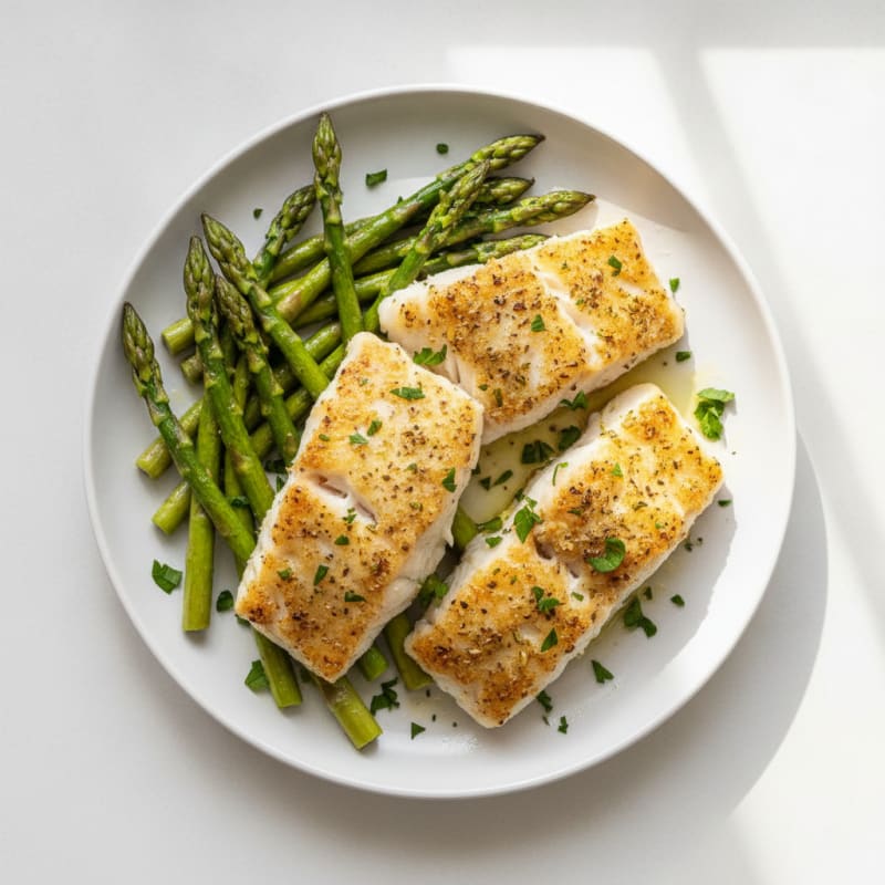 Lemon Herb Baked Cod with Asparagus