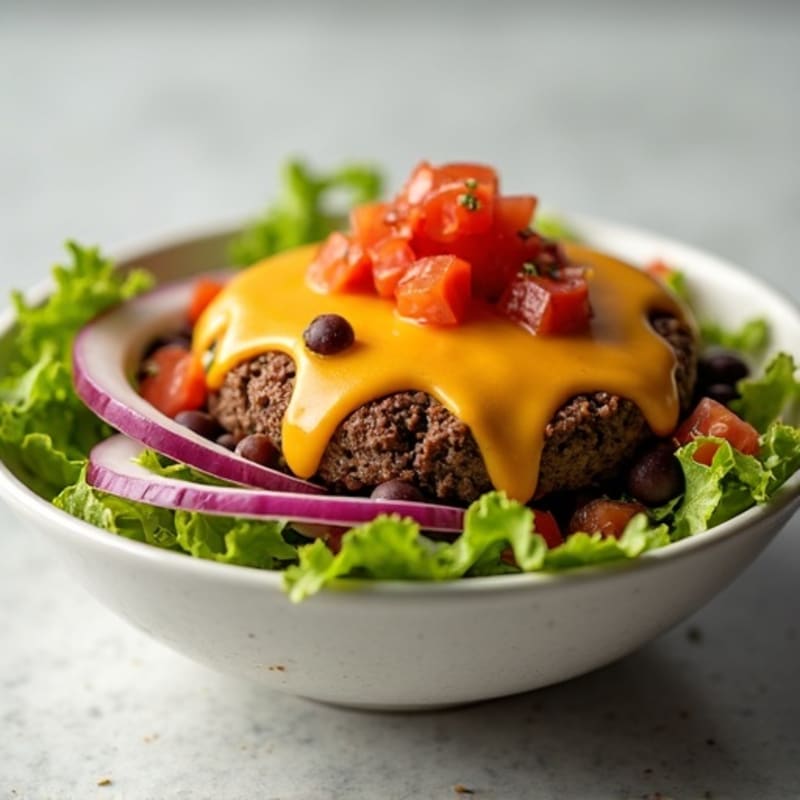 Lean Ground Beef Cheeseburger Bowl