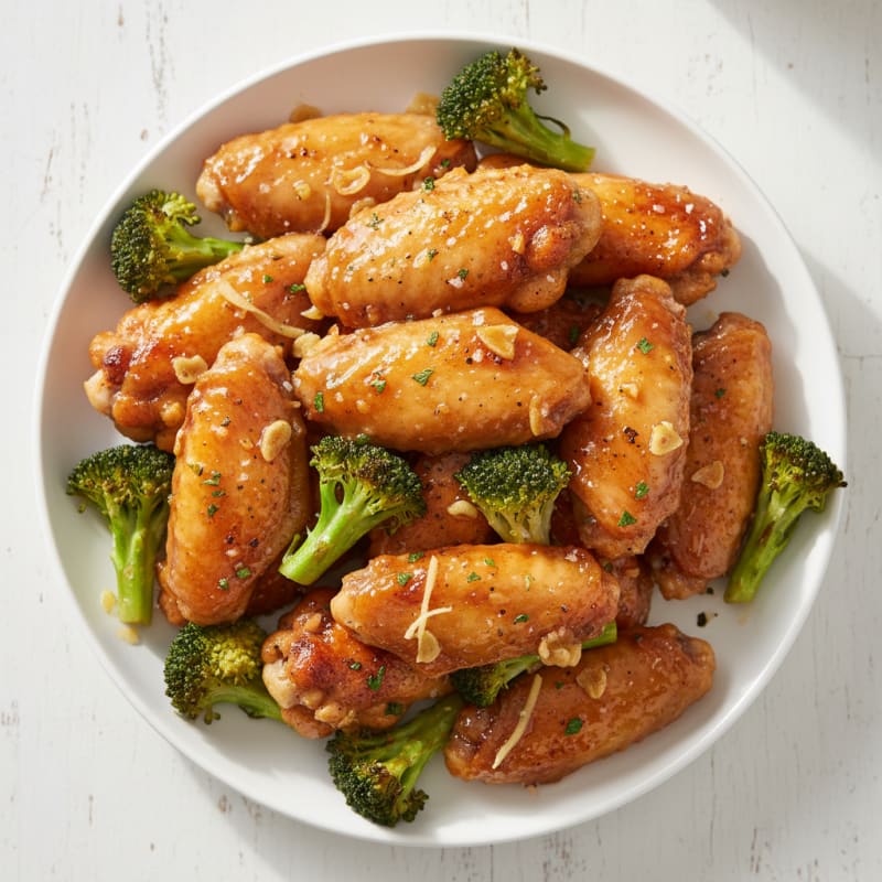 Crispy Honey-Garlic Baked Chicken Wings