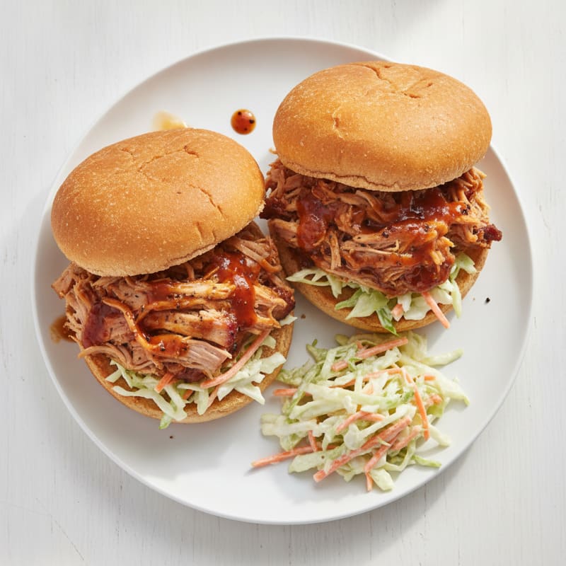 BBQ Pulled Pork Sandwiches with Coleslaw