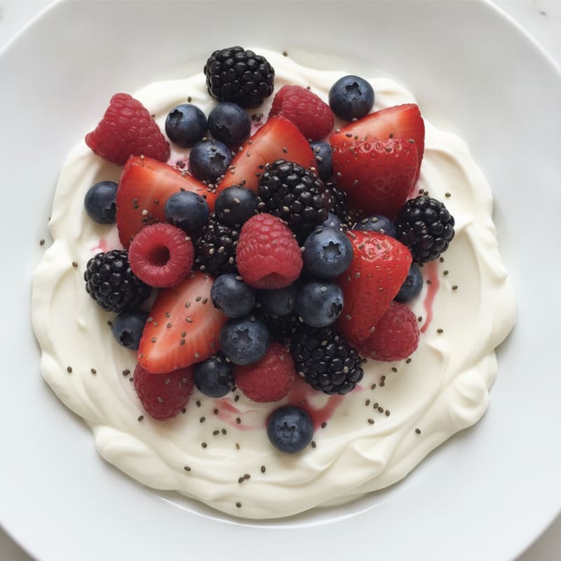 Silky Greek Yogurt Protein Pudding with Mixed Berries
