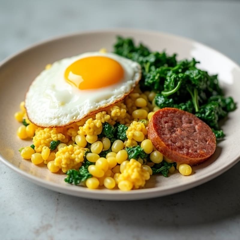 Egg White Scramble with Spinach and Turkey Sausage