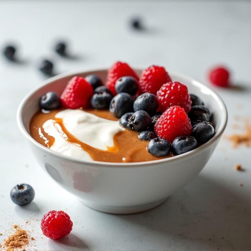 Greek Yogurt Protein Bowl with Mixed Berries and Almond Butter