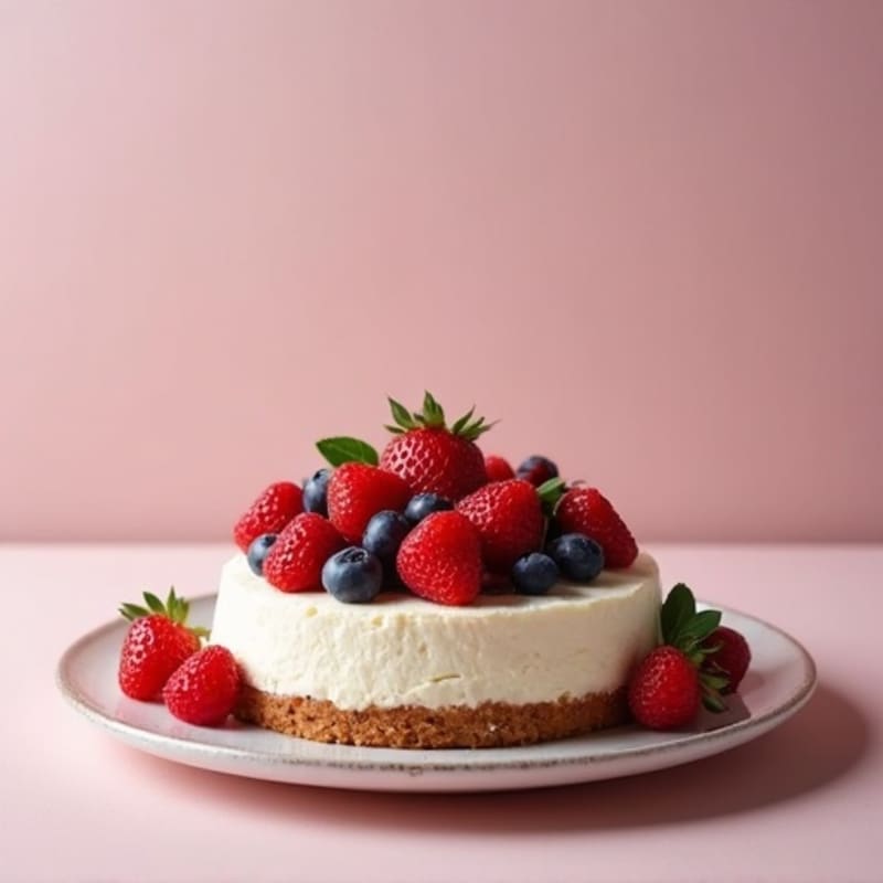 Cottage Cheese Protein Cheesecake with Fresh Berries