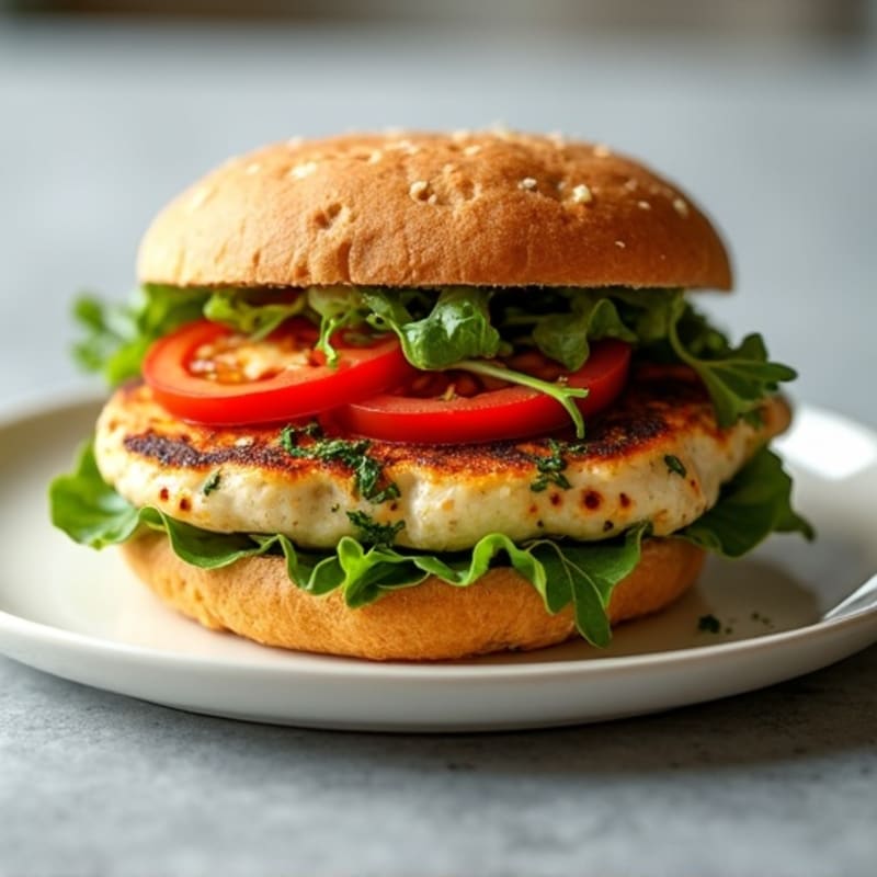 Pan-Seared Pesto Chicken Sandwich with Crisp Veggies