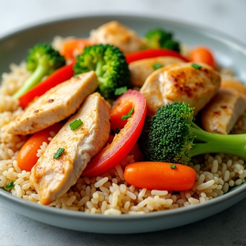 Healthy Chicken and Vegetable Brown Rice Stir-fry