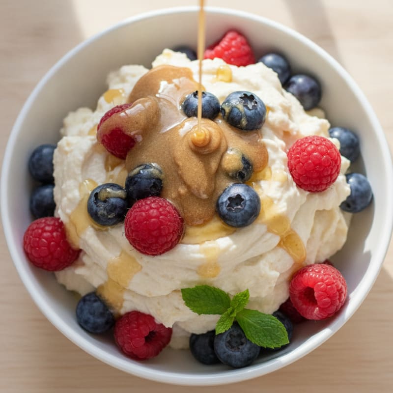 Silky Greek Yogurt Protein Pudding with Berries