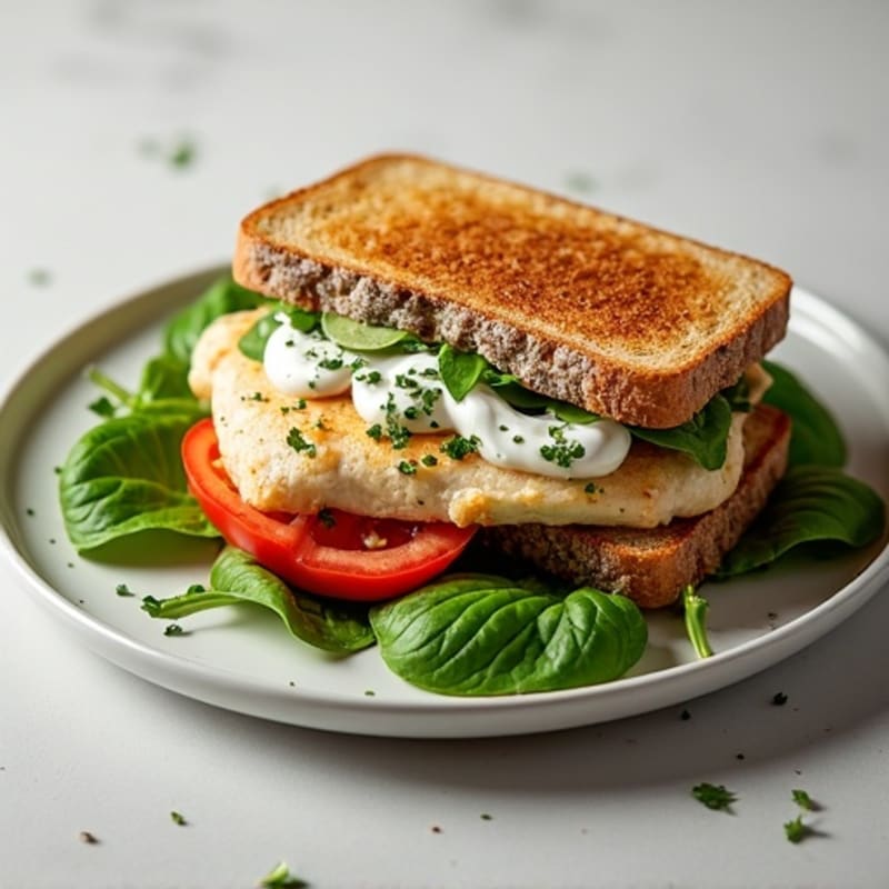 Herb-Roasted Chicken and Greek Yogurt Salad Sandwich