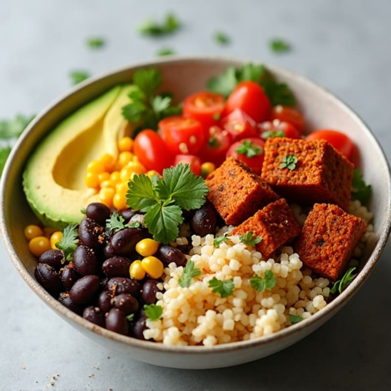 Spicy Black Bean Cauliflower Rice Taco Bowl