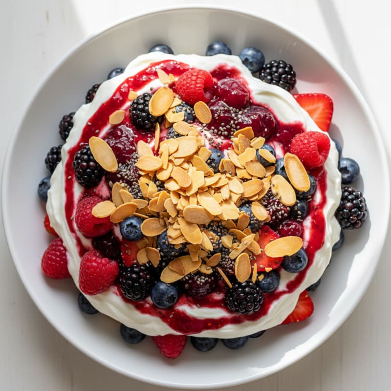 Greek Yogurt Protein Parfait with Mixed Berries