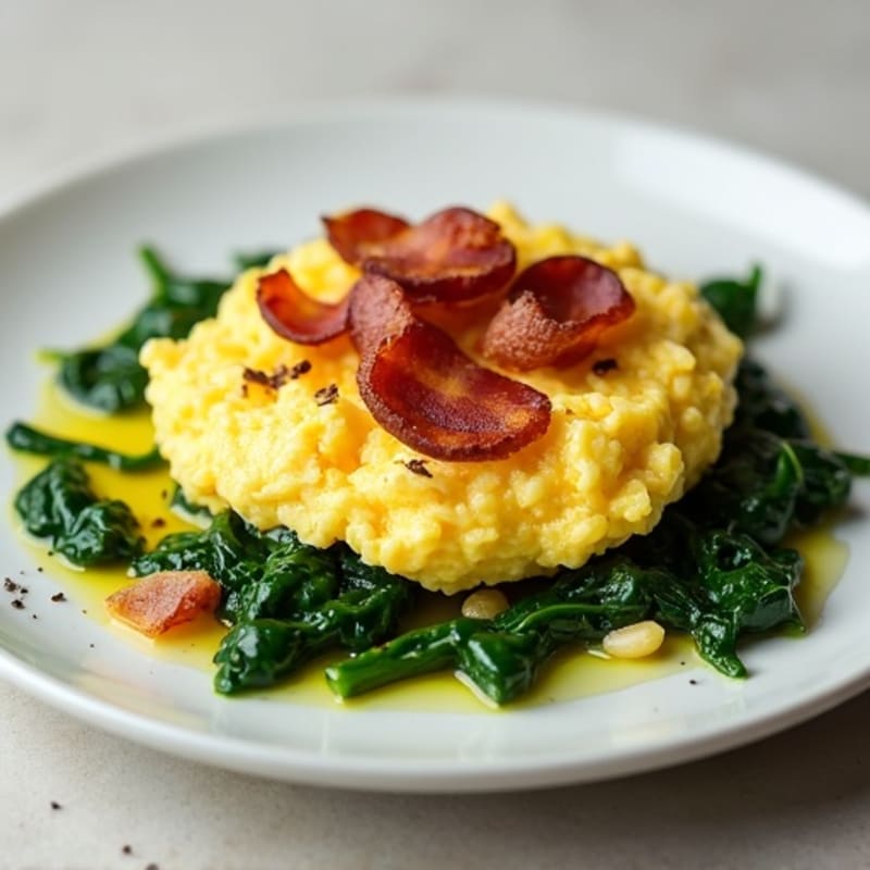 Egg White Scramble with Spinach and Turkey Bacon