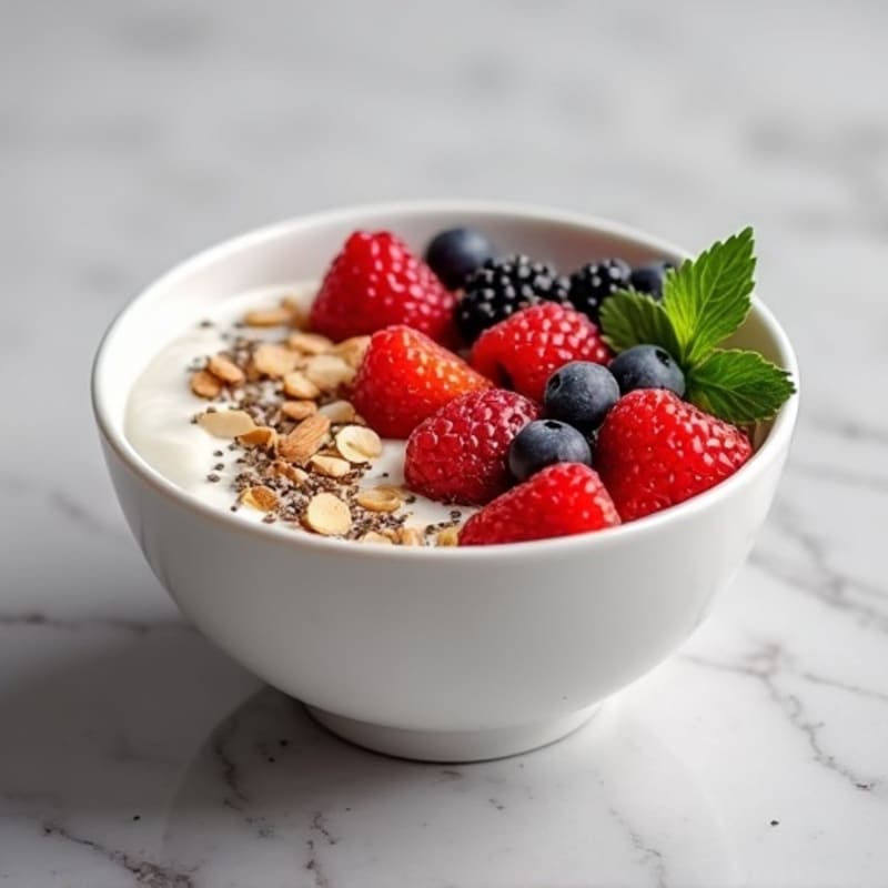 Greek Yogurt Protein Bowl with Berries and Almonds
