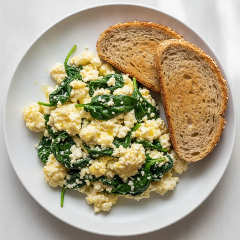 Egg and Cottage Cheese Scramble with Spinach