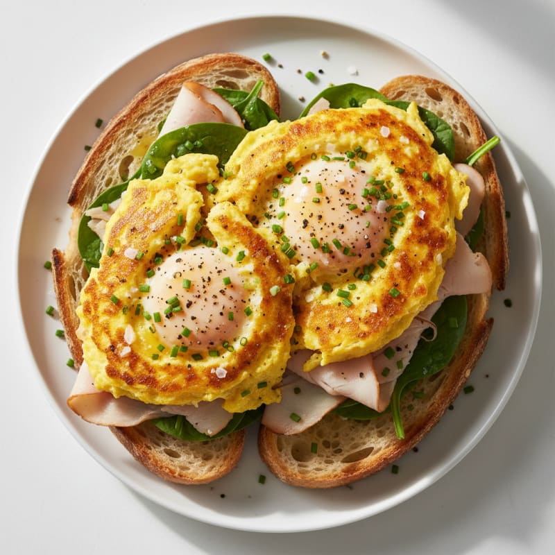 Golden Pan-Seared Eggs with Toasted Sourdough