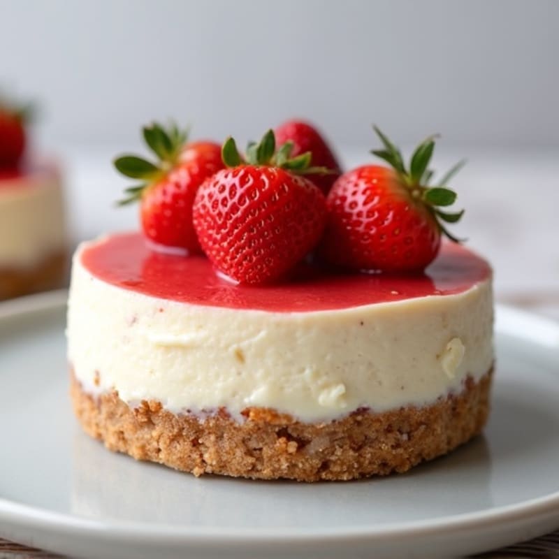 Creamy Protein Cheesecake with Fresh Strawberries