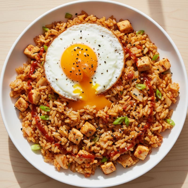 Kimchi Fried Rice with Fried Egg