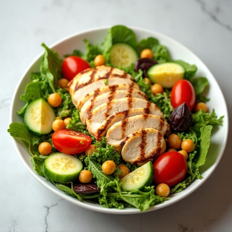 Grilled Chicken Salad with Chickpeas and Lemon Vinaigrette