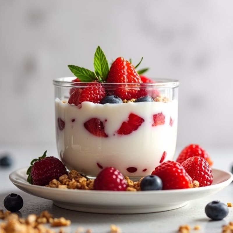 Greek Yogurt Protein Parfait with Berries