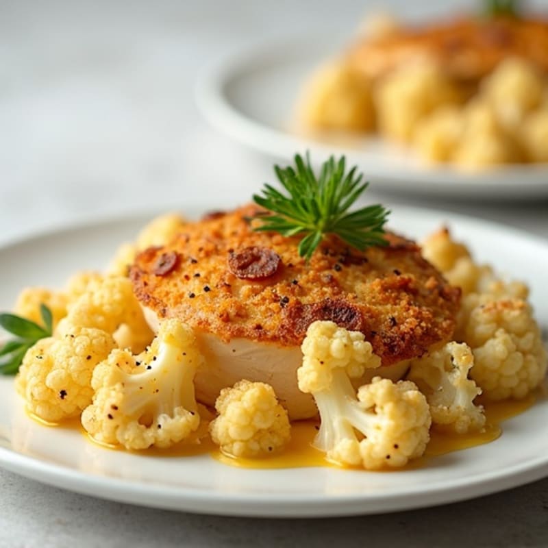 Creamy Cheesy Chicken and Cauliflower Bake with Crispy Topping