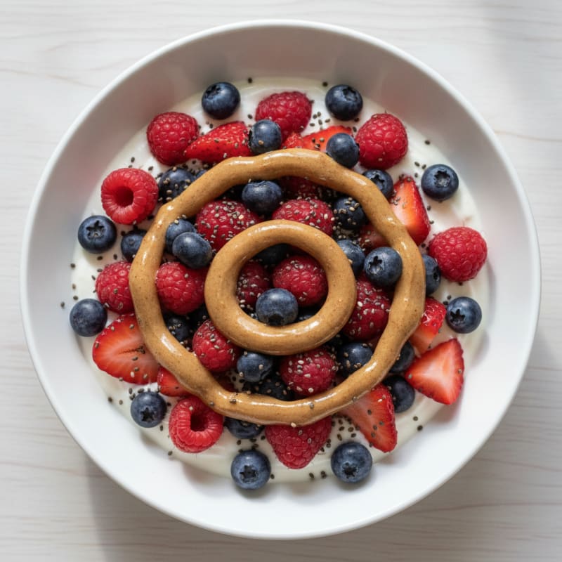 High-Protein Greek Yogurt Bowl with Mixed Berries and Almond Butter
