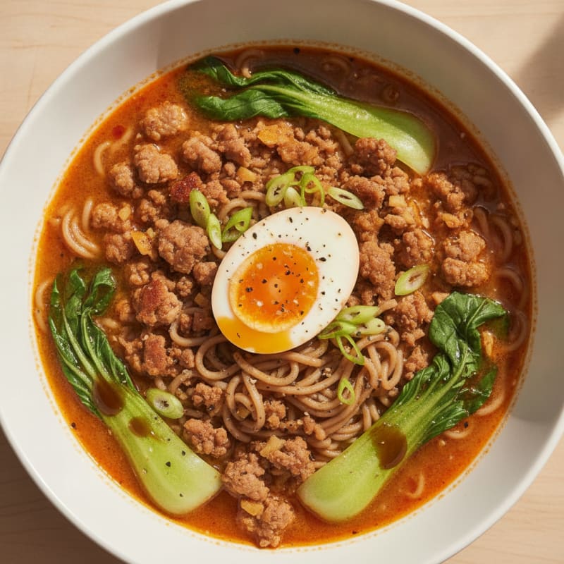 Sriracha Pork Ramen with Jammy Egg