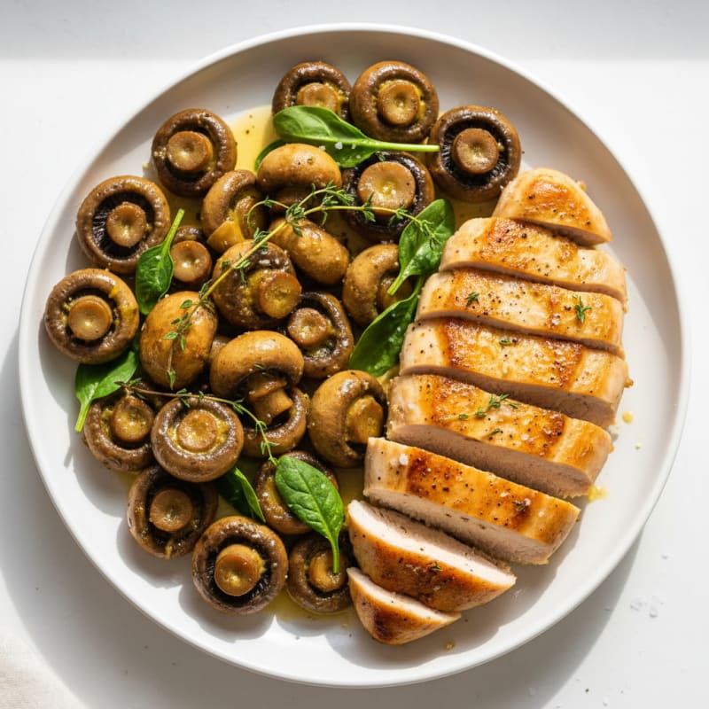 Golden Garlic Butter Roasted Mushrooms