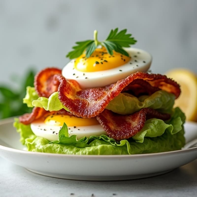 Crispy Turkey Bacon Lettuce Stack with Herb Aioli
