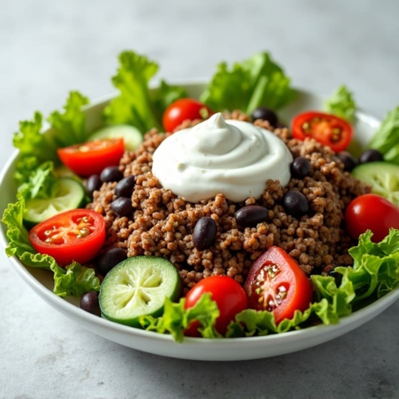 Protein-Packed Lean Ground Beef Salad with Fresh Veggies