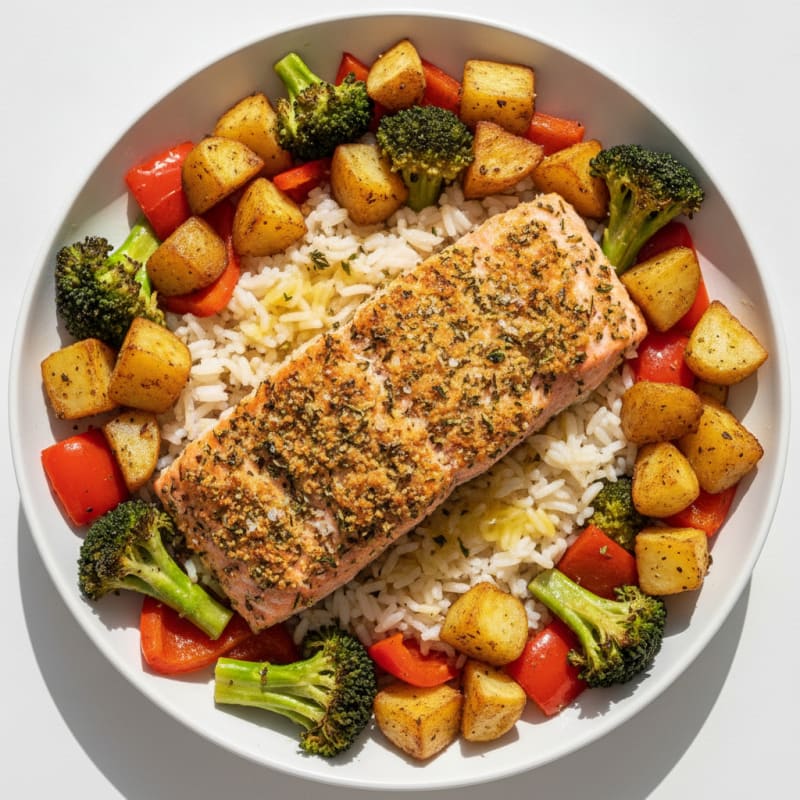 Herb-Crusted Salmon with Roasted Vegetables