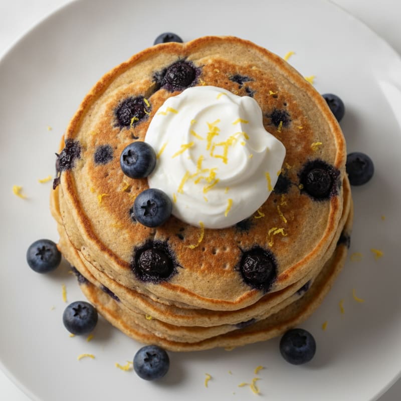 Blueberry Ricotta Pancakes with Lemon Zest