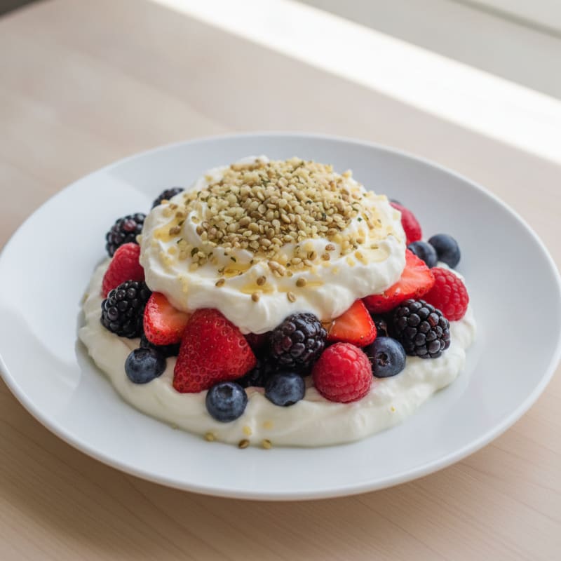 Greek Yogurt Protein Parfait with Mixed Berries