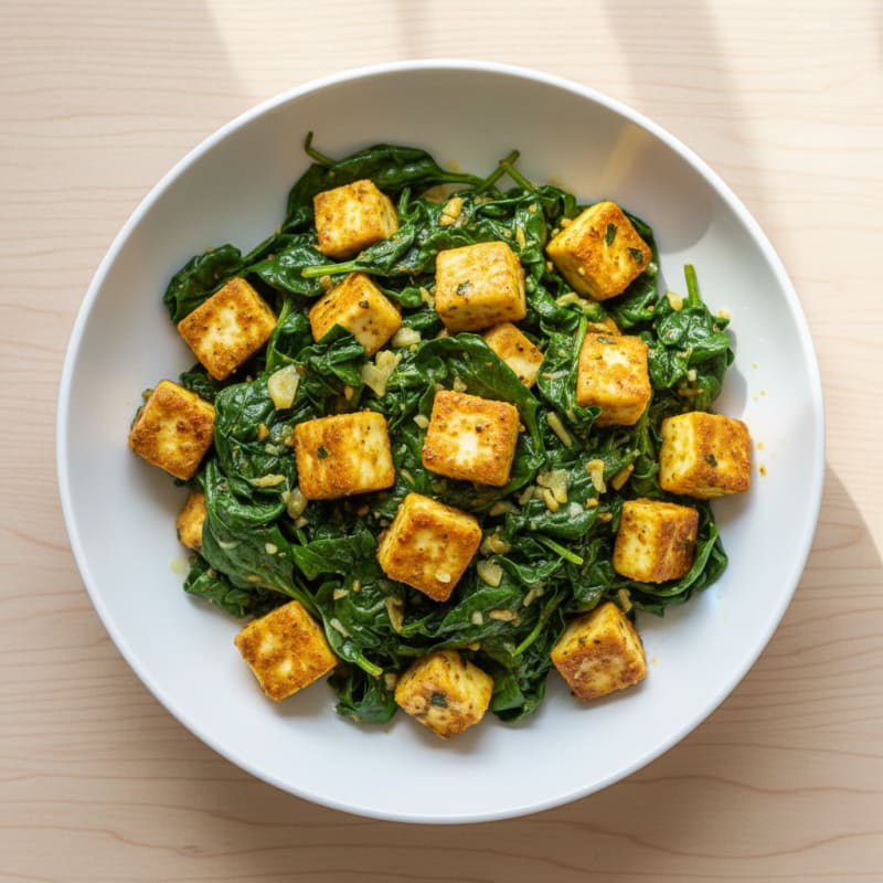 Silky Paneer and Spinach Stir Fry