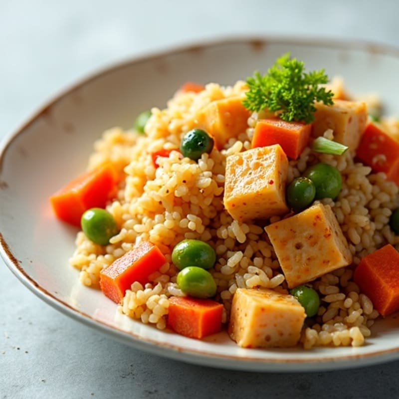 Savory Kimchi Fried Rice with Fresh Vegetables