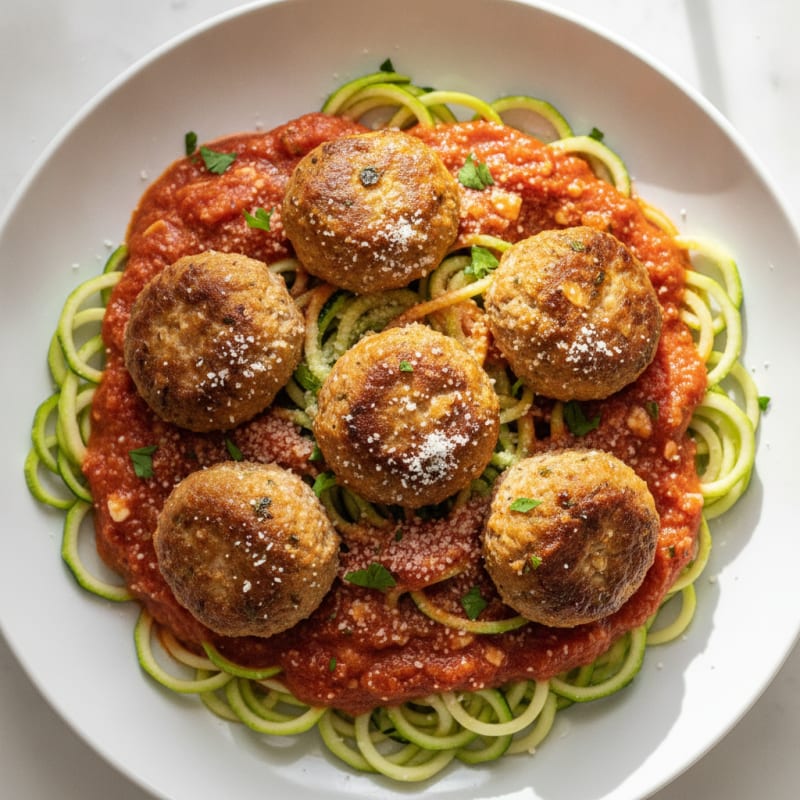 Turkey Meatball Zucchini Noodles