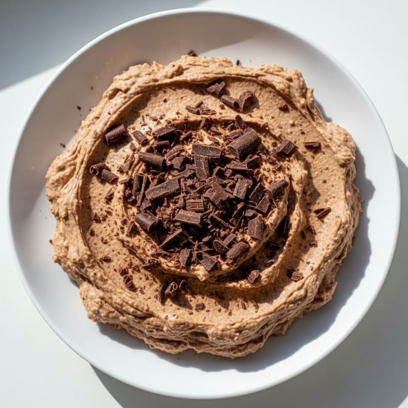 Cottage Cheese Protein Mousse with Dark Chocolate Shavings
