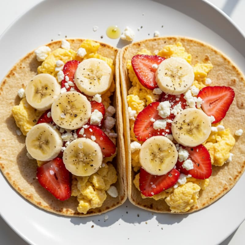 Feta and Fruit Breakfast Tacos