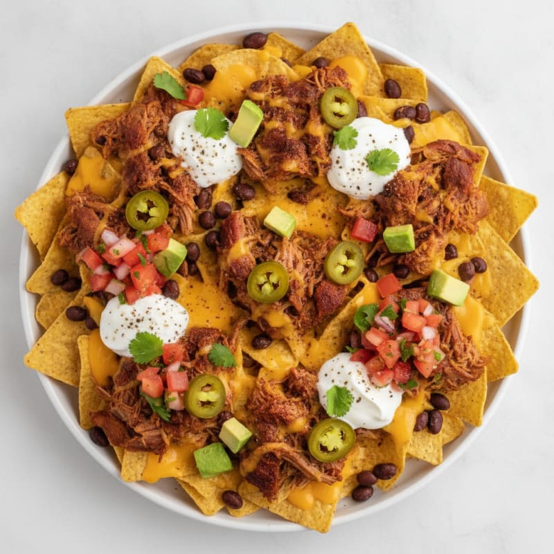 Smoky Pulled Pork Nacho Platter